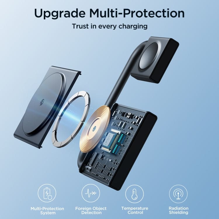JOYROOM WNQ05 15W 2-in-1 Wireless QI Fast Charging Stand, Adjustable Angle, LED Light - Image 8