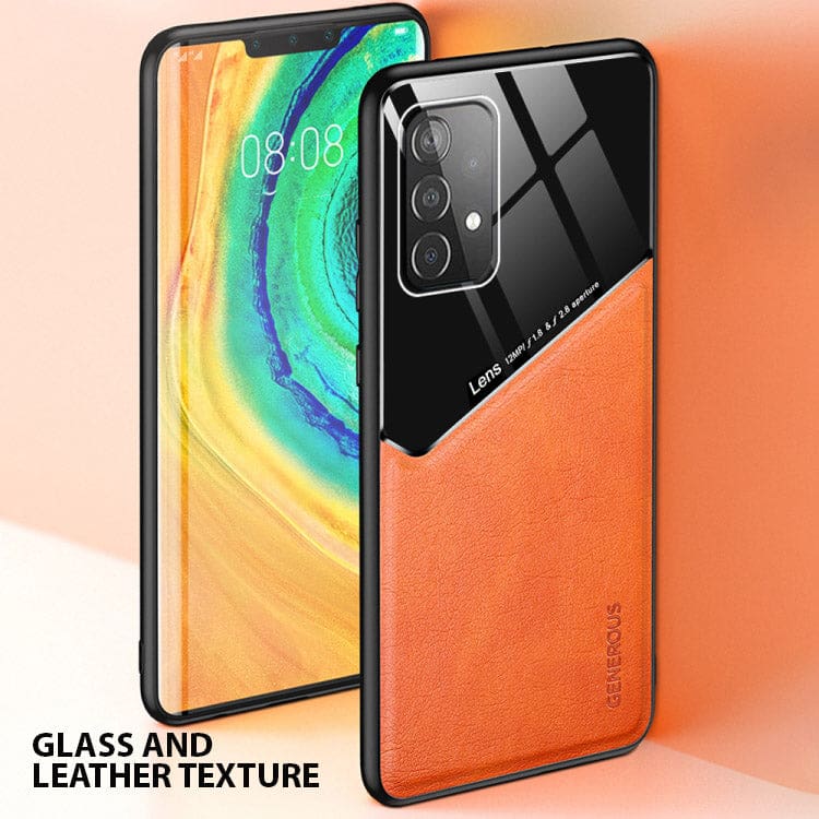Samsung Galaxy A72 4G / A72 5G Leather and Glass Shockproof Cover - Image 3