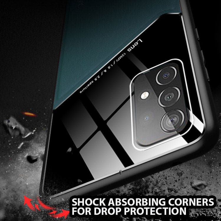 Samsung Galaxy A72 4G / A72 5G Leather and Glass Shockproof Cover - Image 5
