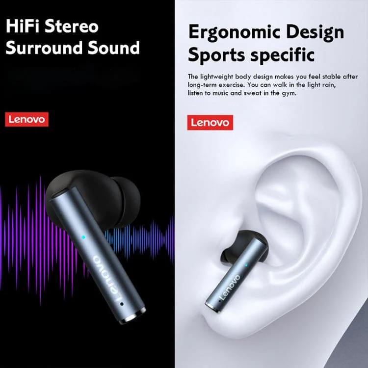 Lenovo LivePods LP60 Wireless Earbuds, TWS, Bluetooth 5.3, Smart Touch, Metal Ring Charging Case/Holder - Image 6