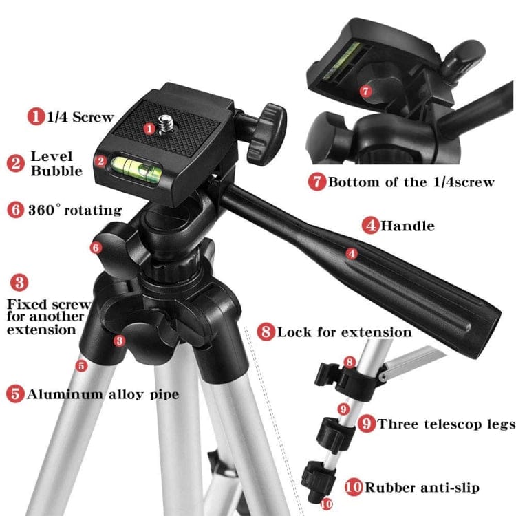 Lightweight 3120 Aluminium Camera Tripod, 103cm Extended - Image 2