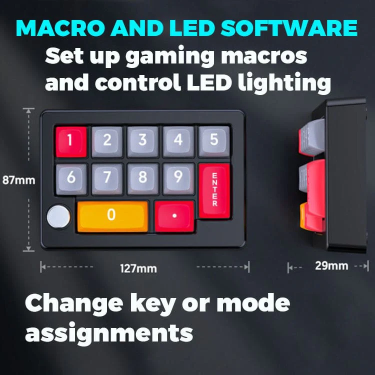 MKESPN Mechanical USB Macro Number/Gaming Keypad, LED, Volume Knob - Image 2
