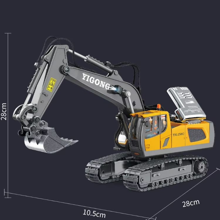 MoFun 258 RC Excavator, Engine Sounds, All-Terrain Caterpillar tracks, Independent Steering, Boom lights - Image 10