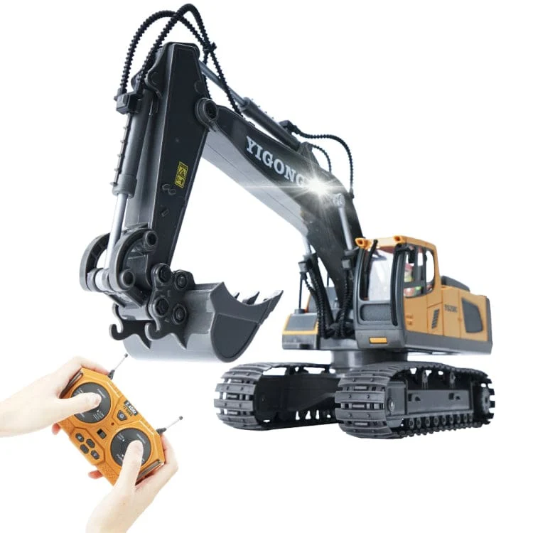 MoFun 258 RC Excavator, Engine Sounds, All-Terrain Caterpillar tracks, Independent Steering, Boom lights - Image 2