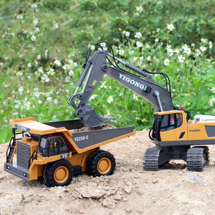 MoFun 258 RC Excavator, Engine Sounds, All-Terrain Caterpillar tracks, Independent Steering, Boom lights - Image 9