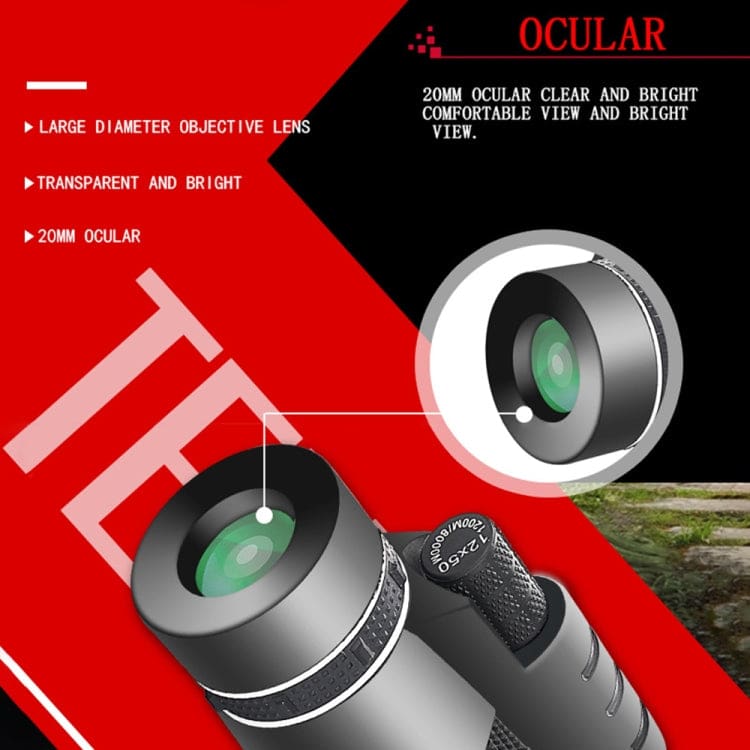Moge 12x50 Monocular Telescope, Mobile Phone Attachment, Tripod, Low Light Lens - Image 4