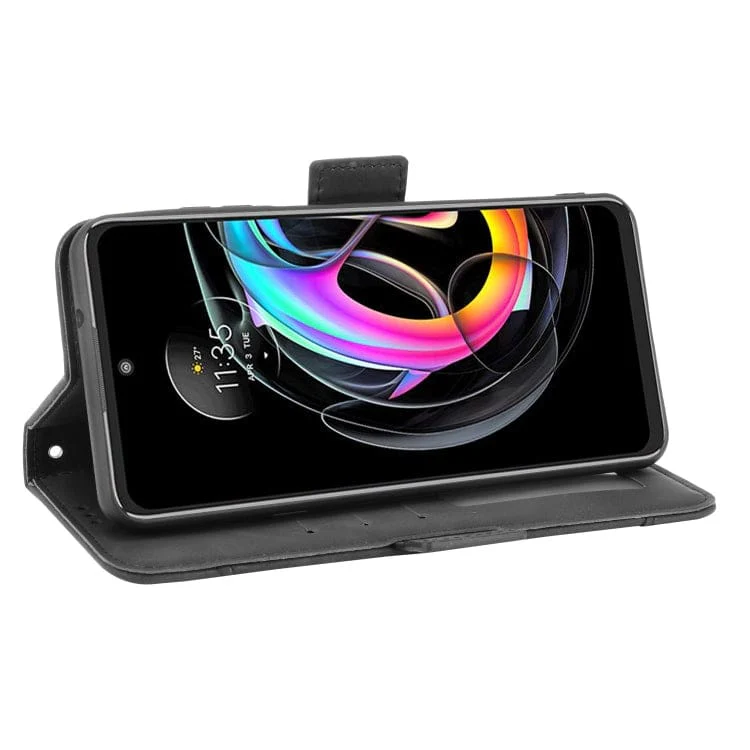 Motorola Edge 20 Lite - Flip Wallet Cover with Removable Front Card Wallet, Card Slots - Image 5