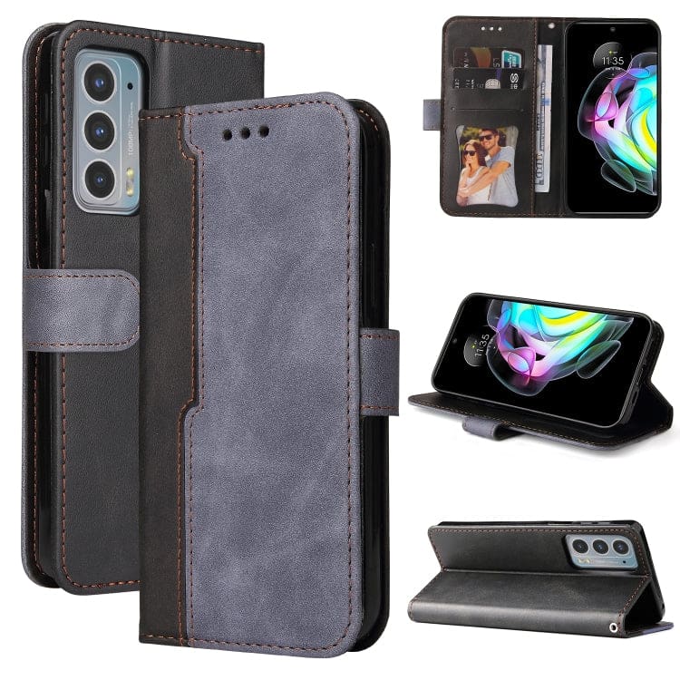 Motorola Edge 20 - Splash Flip Phone Cover/Wallet with Card Slots, Magnetic Flap, Dual Colour