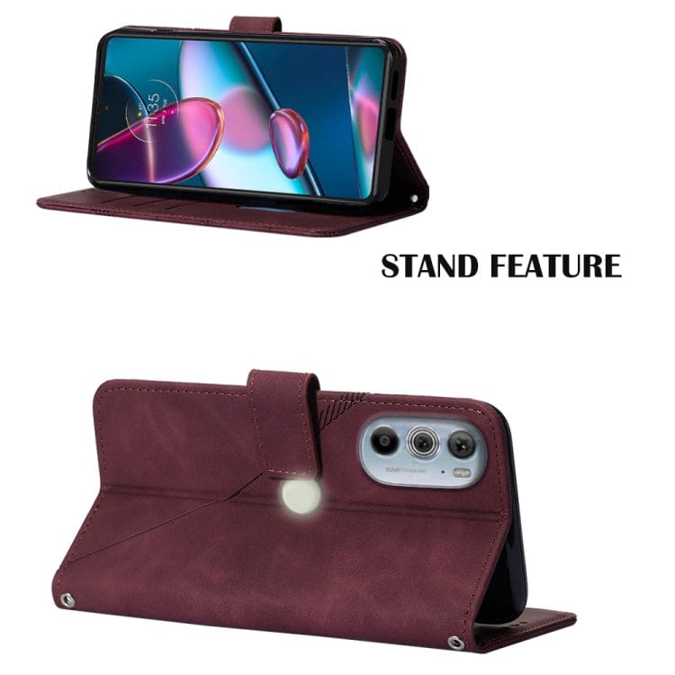 Motorola Edge 30 Pro Wallet Flip Cover, Card Slots, Shoulder Lanyard - Image 4