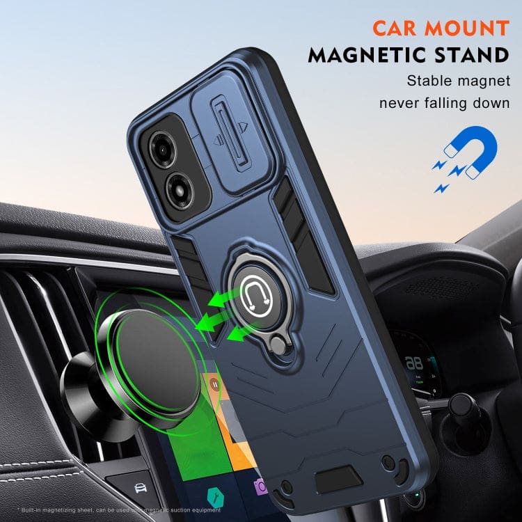 Motorola Moto G04 / G24 Sliding Camera Cover Protective Case with Ring/Stand - Image 5