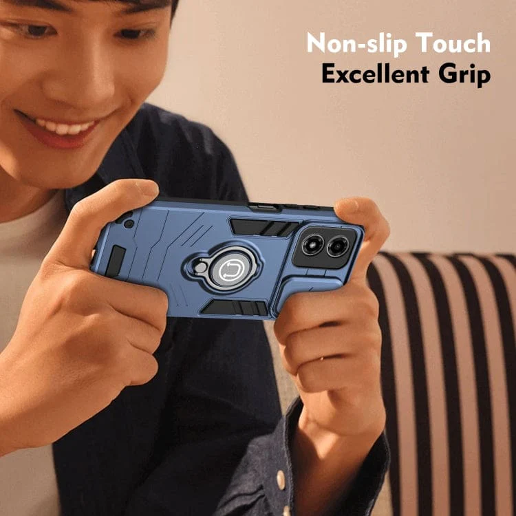Motorola Moto G04 / G24 Sliding Camera Cover Protective Case with Ring/Stand - Image 7