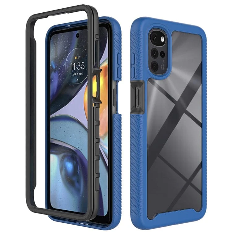 Motorola Moto G22 2 Piece Surround Protective Cover, Transparent Back Panel - Image 2
