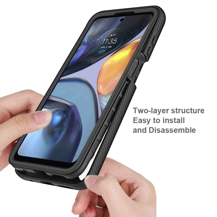 Motorola Moto G22 2 Piece Surround Protective Cover, Transparent Back Panel - Image 4