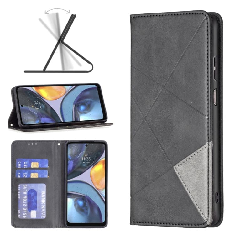 Motorola Moto G22 Rhombus Phone Wallet with Flip Front, Card Slots - Image 8