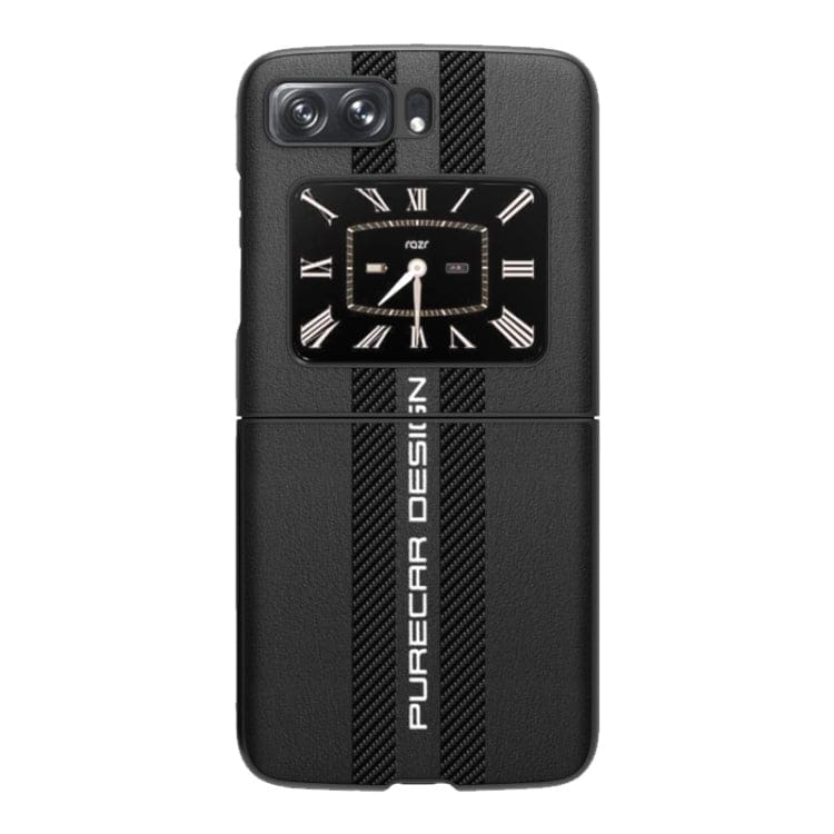 Motorola Moto Razr 2022 Thin Rigid Cover, Carbon Fiber Stripe Pattern - Image 2