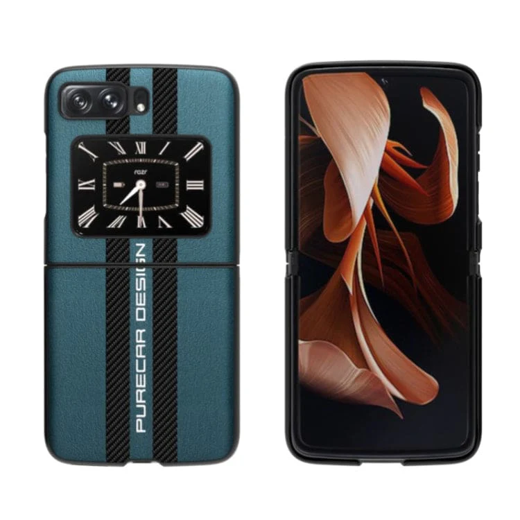 Motorola Moto Razr 2022 Thin Rigid Cover, Carbon Fiber Stripe Pattern - Image 6