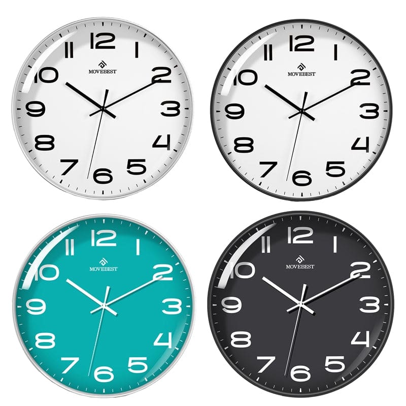 MoveBest 12" Wall Clock, Silent Mechanism, Large Numbers - Image 5