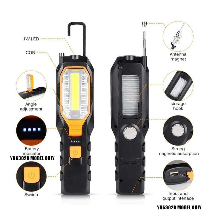 YD6302A Multifunctional COB Work Light – Car Maintenance & Outdoor Utility Flashlight - Image 3