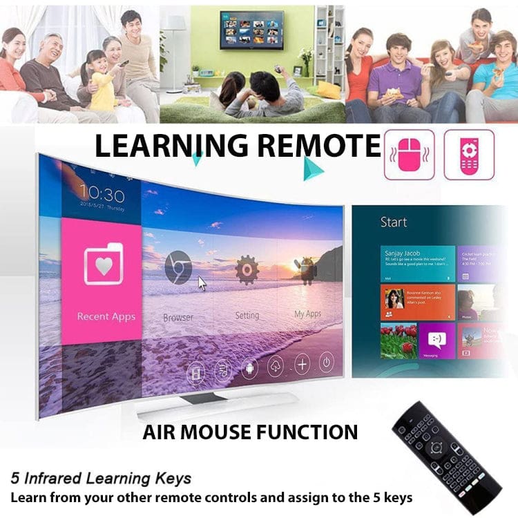 MX3L Air Mouse Mini Keyboard/Remote, For Smart TV, TV Box, Android Devices, Multimedia Control - Image 5