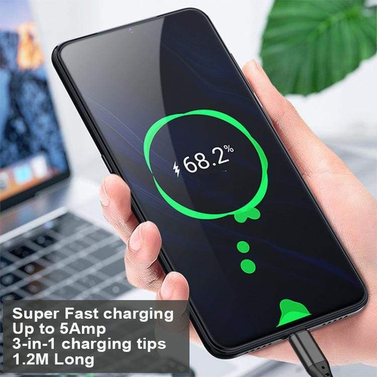 Noco 5A 3-IN-1 Multi-Tip Braided Super Fast Charging Cable, Data Transfer, 1.2Metre - Image 5