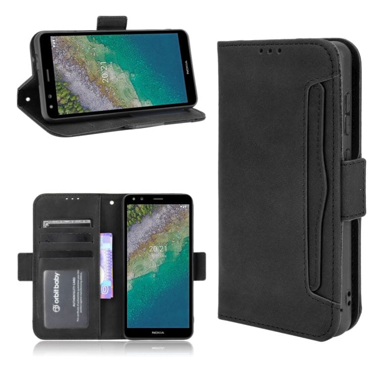Nokia C01 Plus Deluxe Flip Cover Case, Credit Card Slots, Magnetic Closing