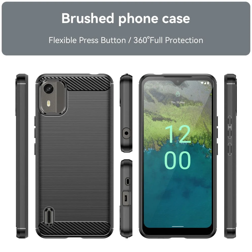 Nokia C12 4G / C12 Pro / C12 Plus Carbon Brushed Texture Phone Cover - Image 6