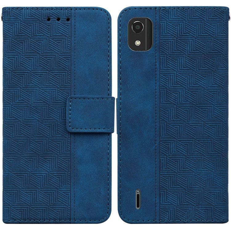Nokia C2 2nd Edition Embossed Leather Flip Cover, Card Slots