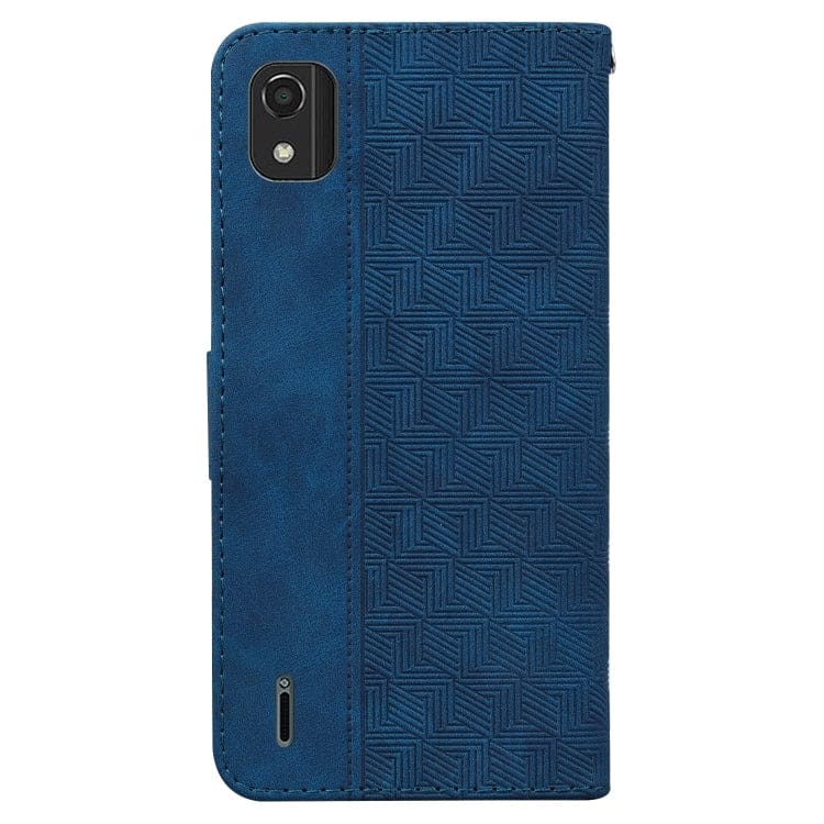 Nokia C2 2nd Edition Embossed Leather Flip Cover, Card Slots - Image 4