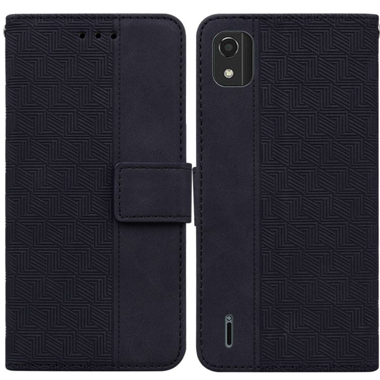 Nokia C2 2nd Edition Embossed Leather Flip Cover, Card Slots - Image 8