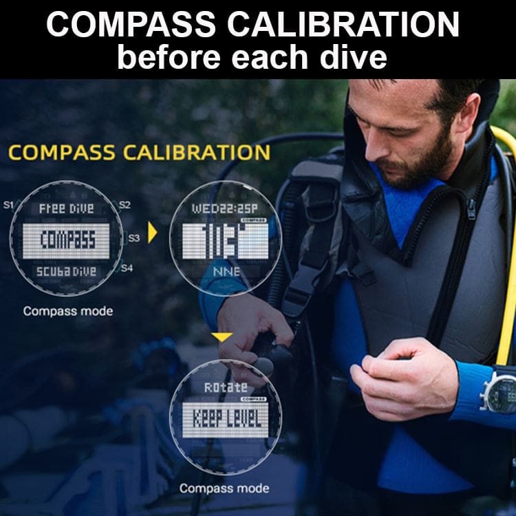 NORTH EDGE AQUA 100m Scuba Dive Watch - Dive Functions, Altimeter, Barometer & Luminous Compass - Image 6