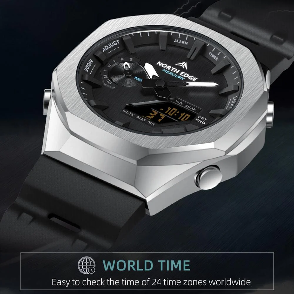 North Edge Mercury Adventure Watch, 5ATM Waterproof, Alarm - Image 6