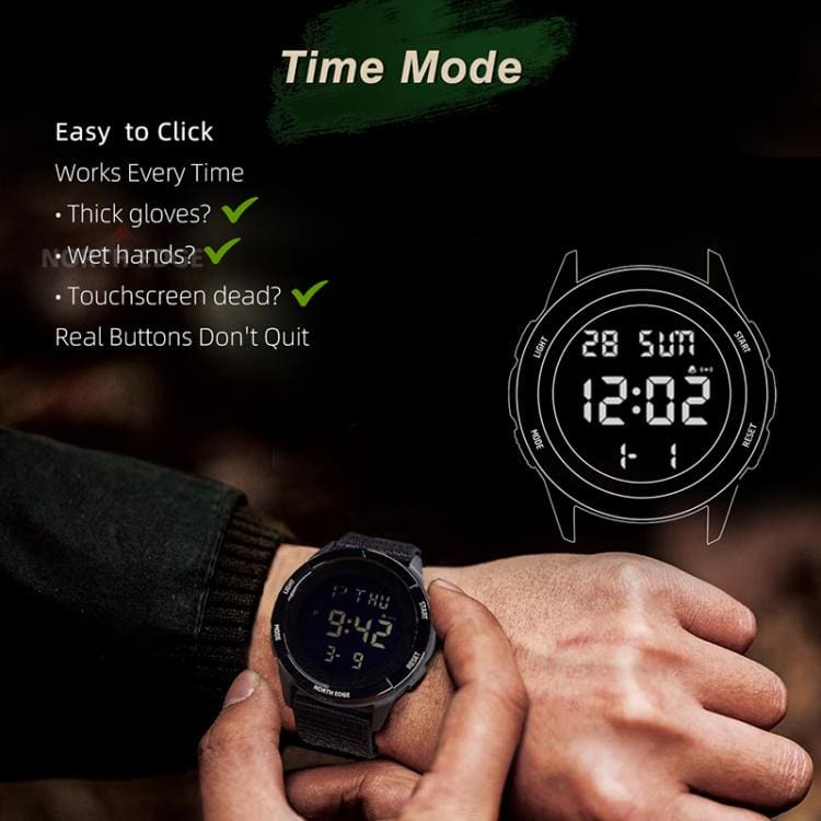 NORTH EDGE TERRAX: Rugged Lightweight Outdoor Watch |5ATM Water Resistant - Image 4