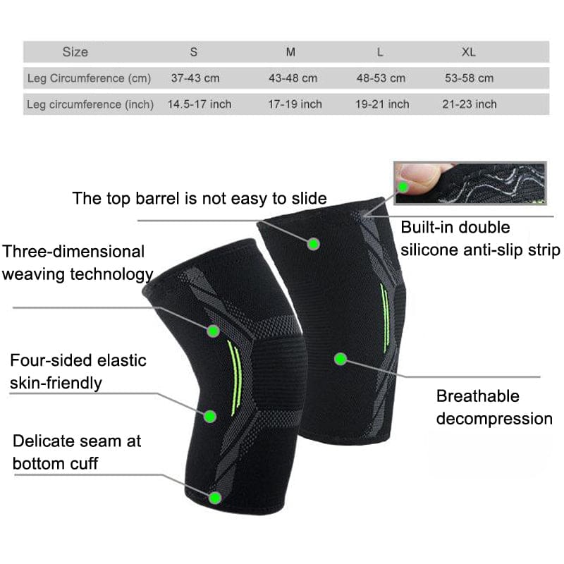 Nylon Sports Protective Gear Four-Way Stretch Knit Knee Pads - Image 4