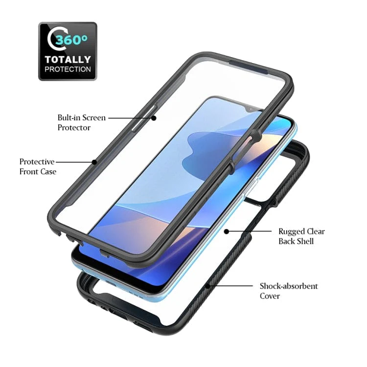 Oppo A16 Full Enclosure Protective Cover with Built-In Screen Protector - Image 3