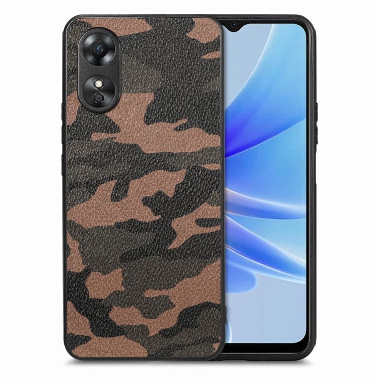 Oppo A17 4G Camo Leather Back TPU Rear Cover