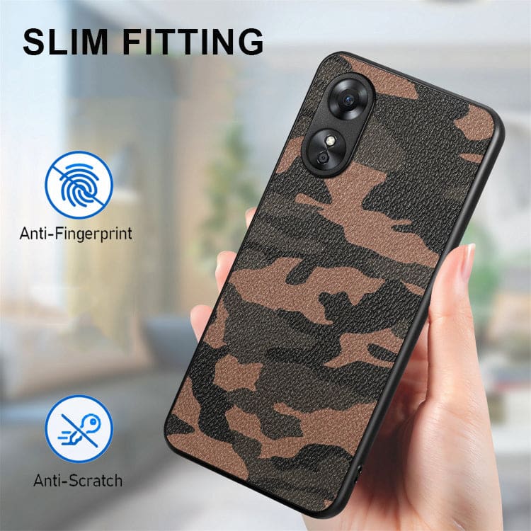 Oppo A17 4G Camo Leather Back TPU Rear Cover - Image 2