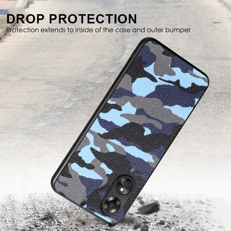 Oppo A17 4G Camo Leather Back TPU Rear Cover - Image 3