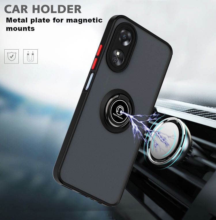 Oppo A17 4G Q-Shadow Rear Cover, Rotating Pull-Out Ring/Stand, Semi-Transparent - Image 3