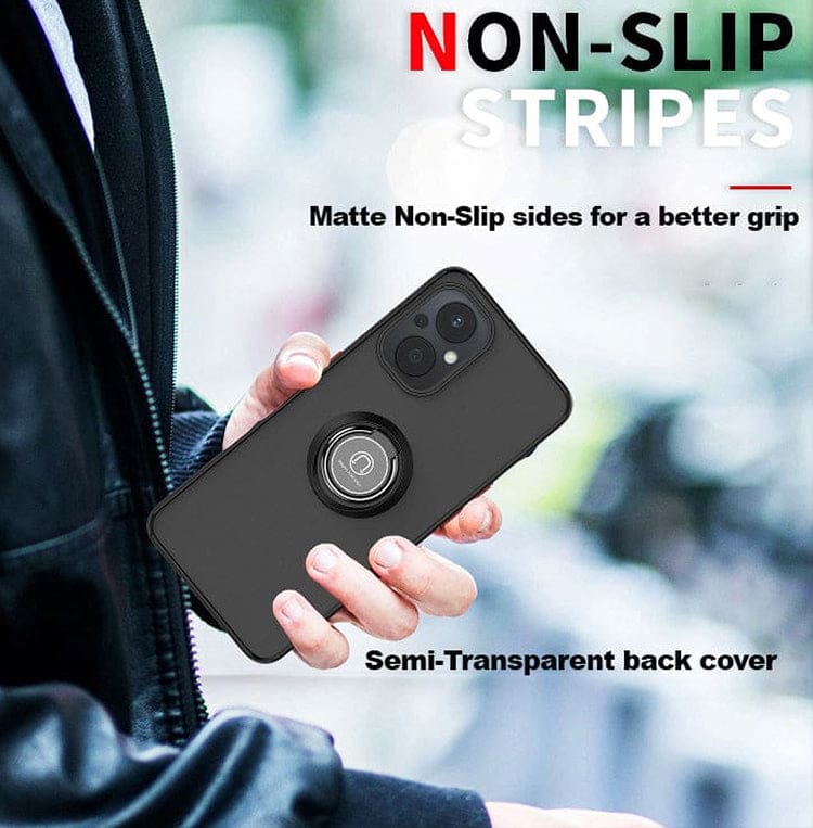Oppo A17 4G Q-Shadow Rear Cover, Rotating Pull-Out Ring/Stand, Semi-Transparent - Image 6