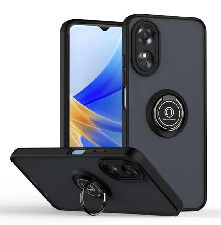 Oppo A17 4G Q-Shadow Rear Cover, Rotating Pull-Out Ring/Stand, Semi-Transparent - Image 9