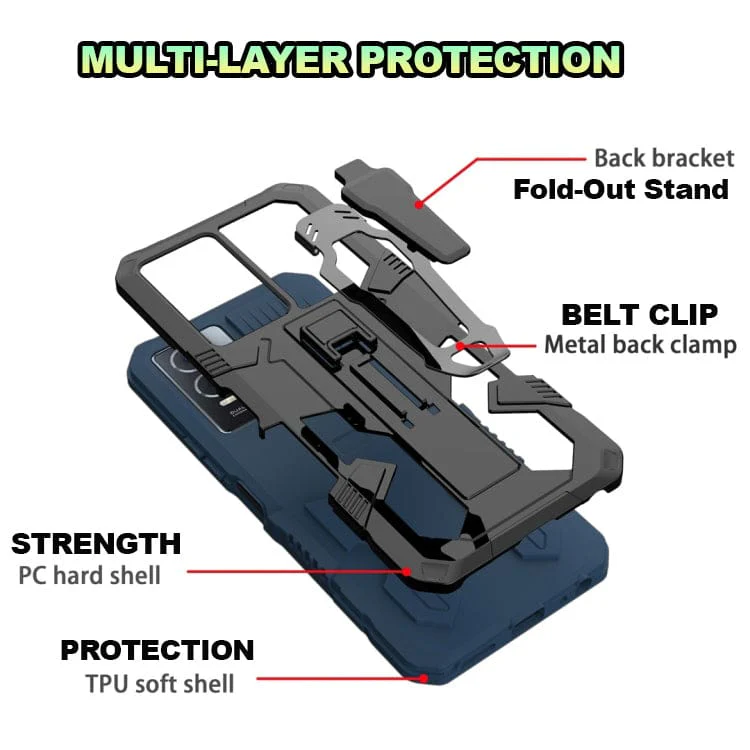 Oppo A17 Armor Rugged Protective Cover with Belt Clip/Stand - Image 2