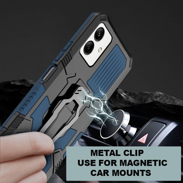 Oppo A17 Armor Rugged Protective Cover with Belt Clip/Stand - Image 4