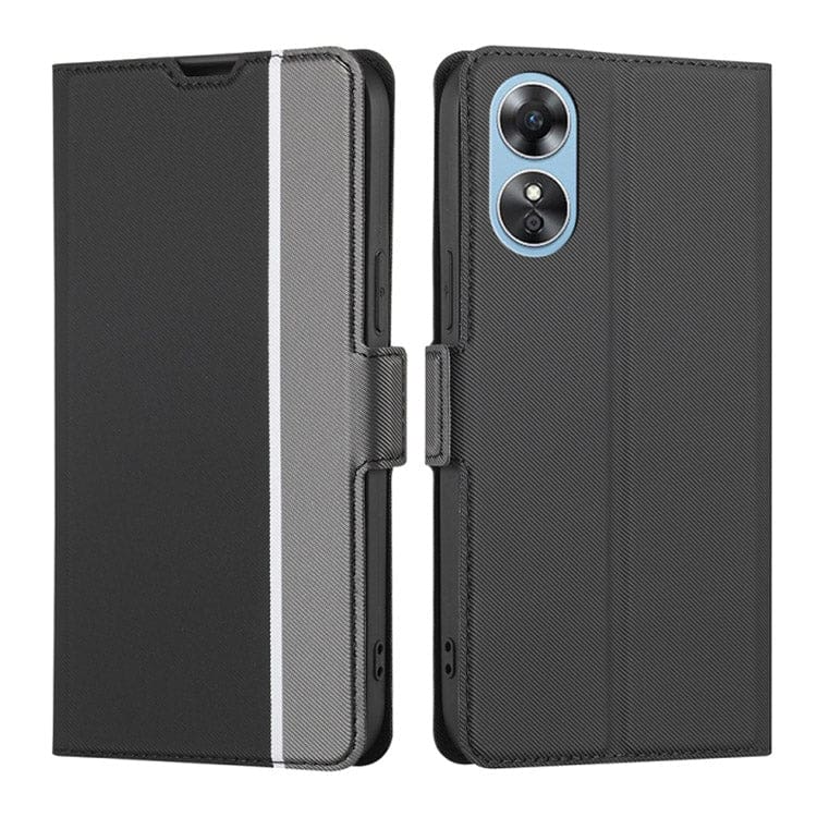 Oppo A17 Twill Pattern Flip Phone Cover and Wallet