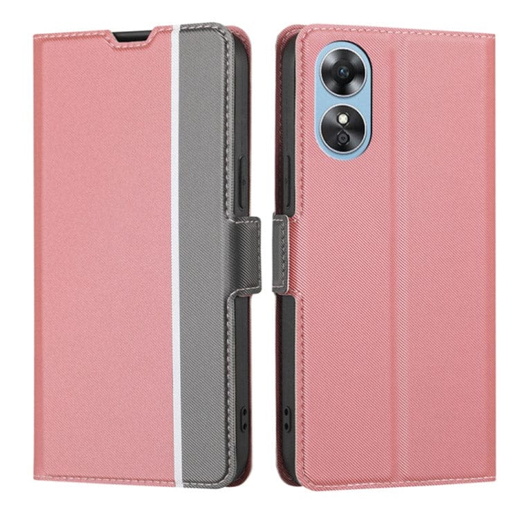 Oppo A17 Twill Pattern Flip Phone Cover and Wallet - Image 3