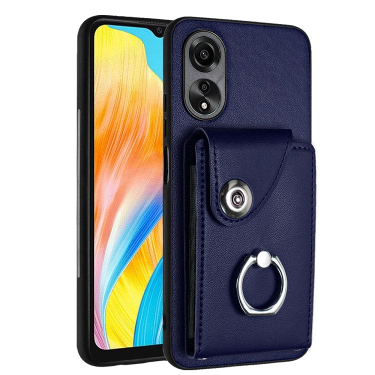 Oppo A38 / A18 Rear Wallet Cover with 8 Card Wallet and Ring/Stand