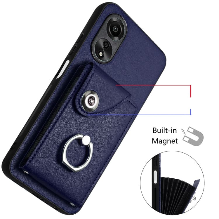 Oppo A38 / A18 Rear Wallet Cover with 8 Card Wallet and Ring/Stand - Image 4