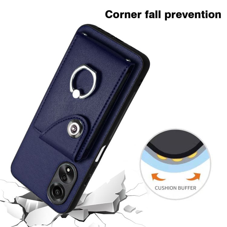 Oppo A38 / A18 Rear Wallet Cover with 8 Card Wallet and Ring/Stand - Image 5