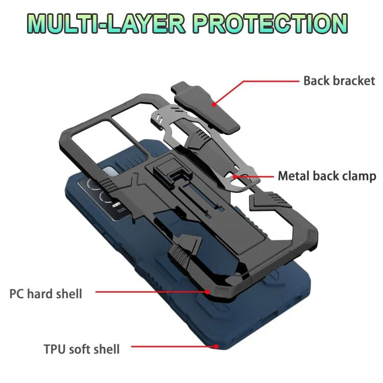 Oppo A57 4G / A57E / A57S Armor Rugged Protective Cover with Belt Clip/Stand - Image 2