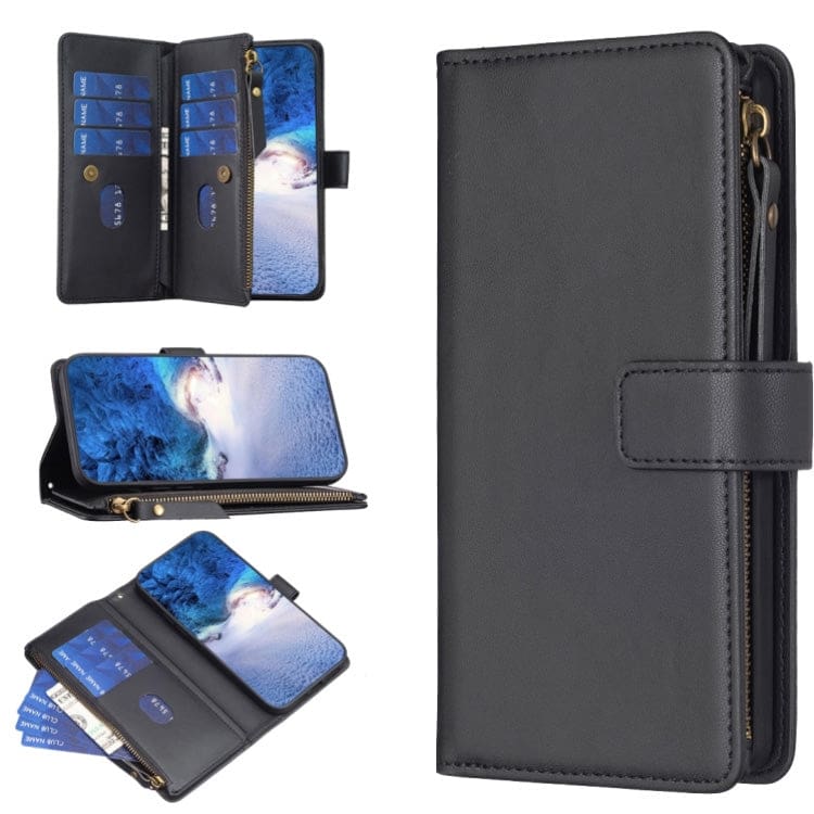 Oppo A58 4G Flip Front 9 Card Wallet Cover with Zip Pocket - Image 7
