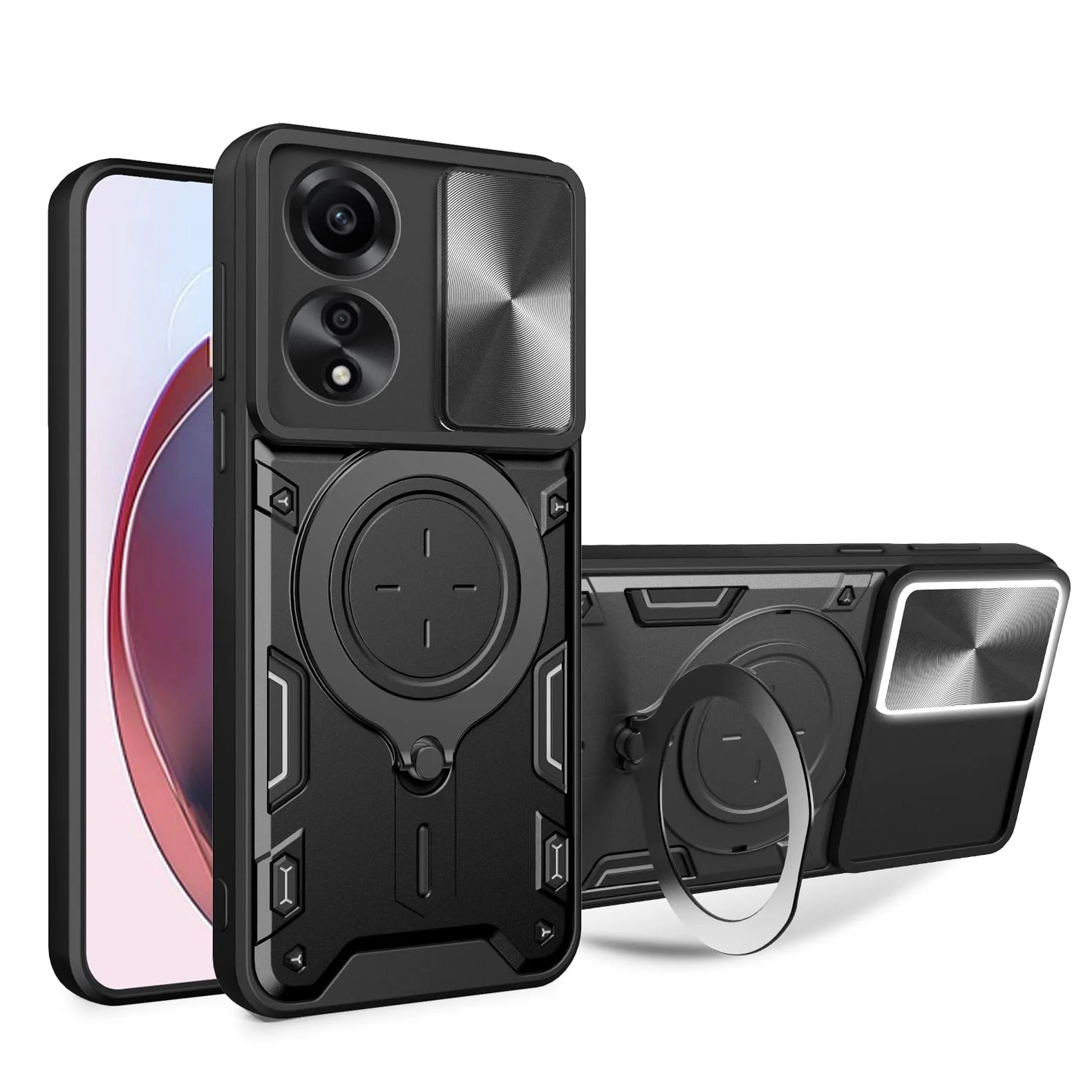 Oppo A78 4G Camshield Cover with Metal Ring/Stand